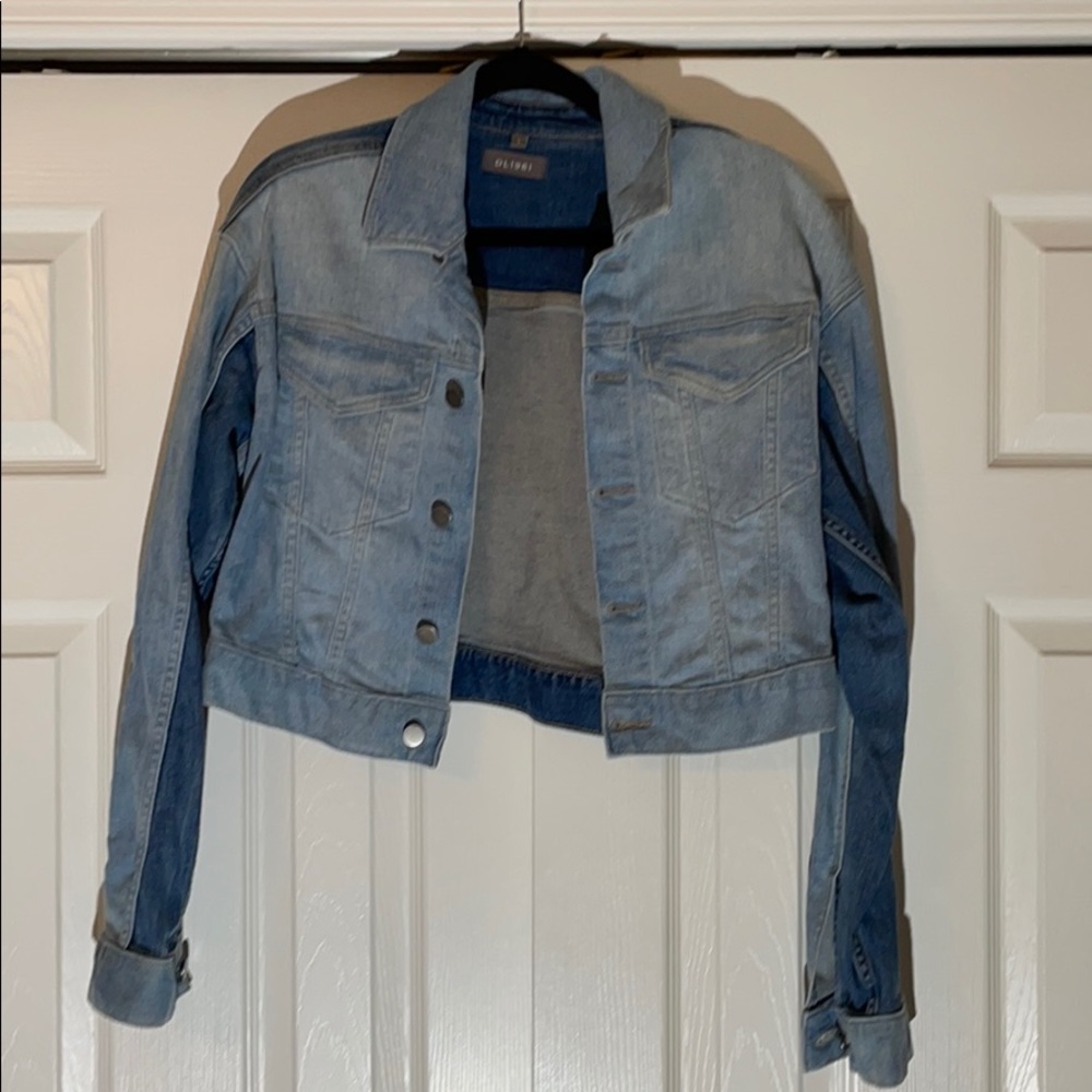 DL1961 Two-tone jean/denim crop jacket